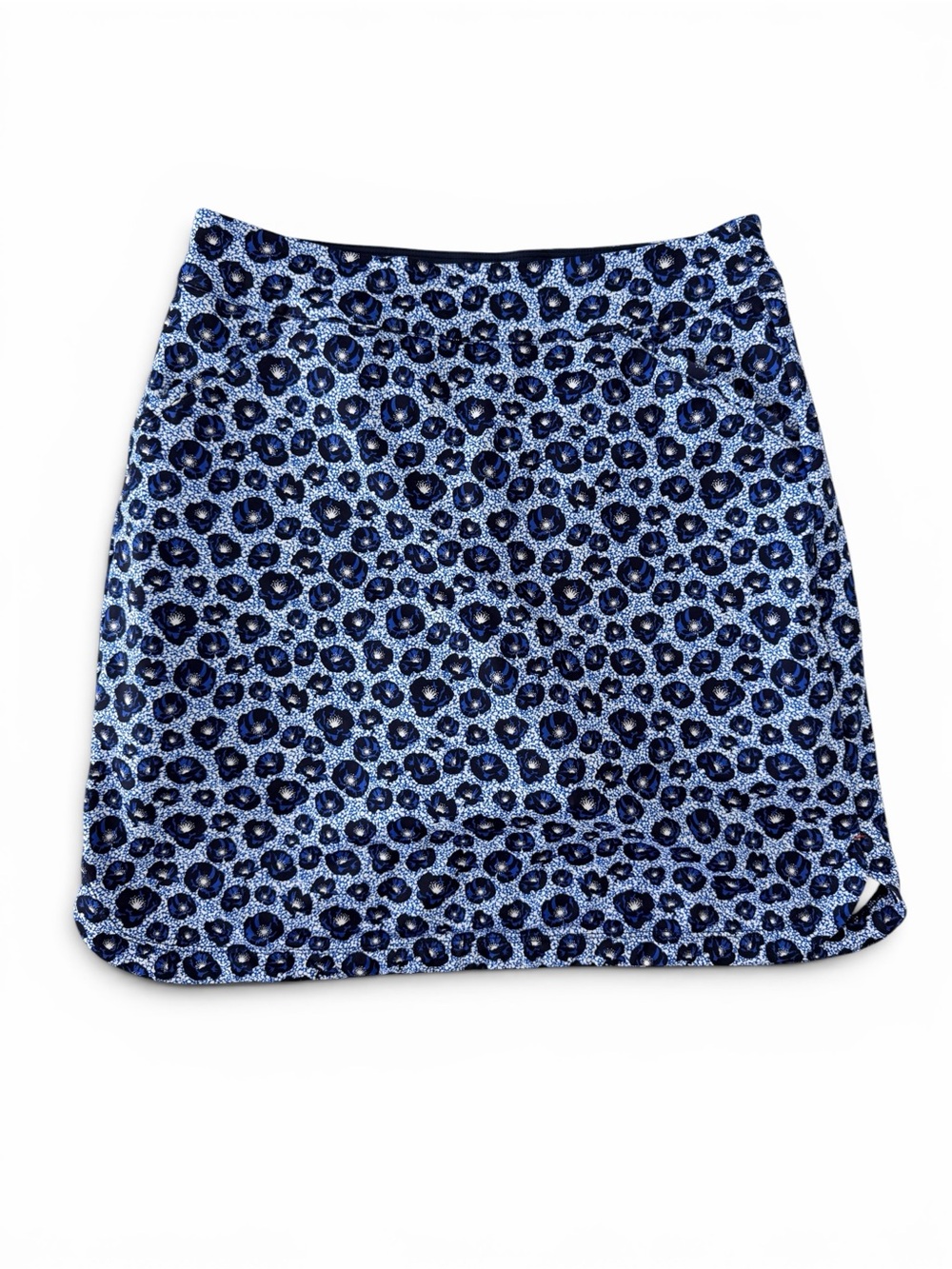 Peter Millar Navy and Light Blue Floral A-Line Skort Skirt size XS